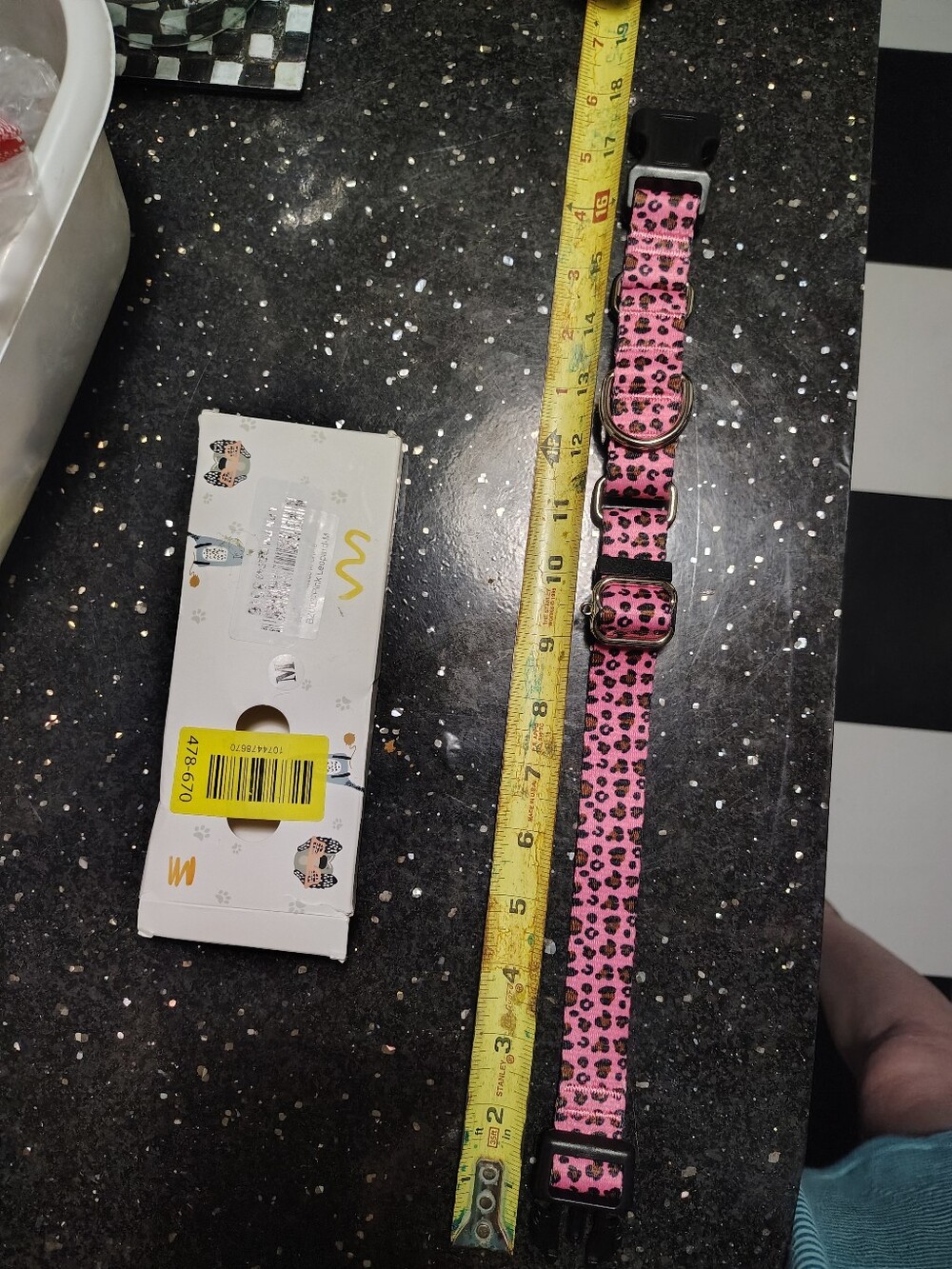 Medium Pink Leopard Print Adjustable Dog Collar New